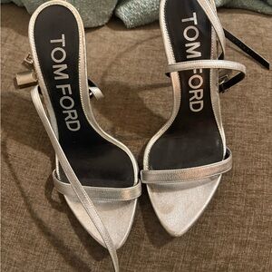 Tom Ford Metallic Silver Heels